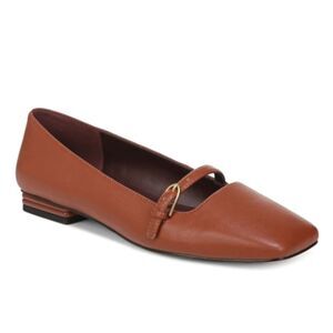 Franco Sarto Tayana Tan brown Mary Jane Square Toe Flats Womens 10 W Wide